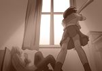  1girl as109 bad_id bad_pixiv_id baseball_bat blood crazy denpa_teki_na_kanojo from_behind juuzawa_juu monochrome satsuki_miya school_uniform sepia spoilers yandere 