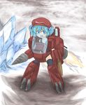  bad_id bad_pixiv_id black_legwear blue_eyes blue_hair claws crossover crystal drill hair_bobbles hair_ornament hat kawashiro_nitori kooricha mecha mecha_musume one-piece_swimsuit school_swimsuit short_hair solo starcraft swimsuit terran_scv thighhighs touhou twintails two_side_up 