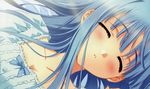  blue_hair blush carnelian closed_eyes highres long_hair para-sol sleeping solo 