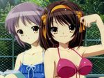  :o arm_up armpits bangs bikini blue_bikini book breasts brown_hair chain-link_fence cleavage cropped day fence frilled_bikini frills front-tie_top grey_hair hair_ribbon hairband ikeda_shouko light_rays light_smile looking_at_viewer megami multiple_girls nagato_yuki non-web_source official_art open_book open_mouth orange_eyes orange_hairband outdoors parted_bangs pink_bikini poolside reading ribbon scan short_hair sitting small_breasts smile sparkle sports_bikini sunbeam sunlight suzumiya_haruhi suzumiya_haruhi_no_yuuutsu swept_bangs swimsuit tree upper_body wallpaper wet wet_hair yellow_eyes 