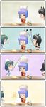  4koma artist_request cavity-tan comic long_sleeves multiple_girls original personification silent_comic teeth tooth-tan toothbrush toothpaste toothpaste-tan 