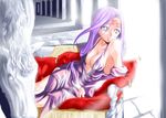  :o artist_request bare_shoulders breasts cleavage couch detached_sleeves dress facial_mark fate/stay_night fate_(series) long_hair long_sleeves looking_to_the_side lying medium_breasts on_couch on_side parted_lips pillar purple_dress purple_eyes purple_hair rider sideboob sleeveless sleeveless_dress solo statue tattoo 