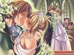  2girls bride church couple crusader dress hetero kiss long_sleeves multiple_boys multiple_girls ragnarok_online swordsman_(ragnarok_online) wedding wedding_dress xration 