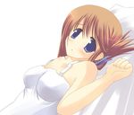  :o artist_request bare_shoulders blush brown_hair collarbone dress folded_ponytail komaki_manaka looking_at_viewer parted_lips short_hair sleeveless sleeveless_dress solo sundress to_heart_2 upper_body white_dress 