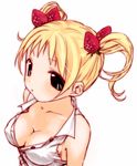  black_eyes blonde_hair breasts cleavage fii-tan fii-tan_the_figure kuroda_bb lowres medium_breasts short_twintails solo twintails 