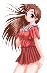  artist_request azumanga_daiou brown_hair glasses mizuhara_koyomi red_eyes school_uniform solo 