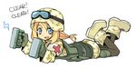  america battlefield_(series) battlefield_2 blonde_hair blue_eyes boots camouflage defibrillator helmet long_sleeves medic military pantyhose soldier solo tanaka_(cow) war 