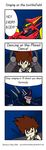  2006 4koma :3 brown_hair comic english glasses macross macross_7 mecha nakamura_shinji nekki_basara nyoro~n spiked_hair watermark web_address 