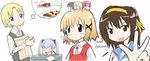  brown_hair character_request crossover hair_ornament hidamari_sketch hiro kashmir long_sleeves miyako multiple_girls sae short_hair suzumiya_haruhi suzumiya_haruhi_no_yuuutsu x_hair_ornament yuno 