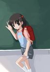  backpack bag copyright_request natori_(natorism) panties panty_pull randoseru socks solo underwear white_legwear white_panties 