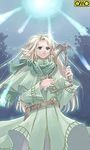  asura_fantasy_online blonde_hair elf green_eyes harp instrument kuga_tsukasa long_sleeves lowres omc pointy_ears solo 