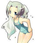  alternate_color_school_swimsuit copyright_request green_swimsuit name_tag one-piece_swimsuit school_swimsuit solo suzuki_kokono swimsuit 