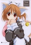  :3 =_= animal_ears bell blush blush_stickers cat cat_ears cat_tail coat copyright_request fur highres jingle_bell long_sleeves non-web_source object_on_head orange_hair paws red_eyes scan short_hair smile solo tail tail_bell wakatsuki_sana 
