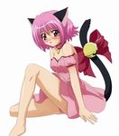  animal_ears arm_garter barefoot bell blush bow cat_ears cat_tail choker jingle_bell magical_girl mew_ichigo momomiya_ichigo panties pantyshot pantyshot_(sitting) pink_choker pink_eyes pink_hair pink_panties short_hair sitting solo sugimura_tomokazu tail tail_bell tail_bow tokyo_mew_mew underwear 