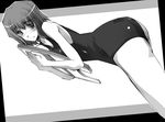  greyscale kimi_kiss monochrome nagare_hyougo one-piece_swimsuit school_swimsuit shijou_mitsuki solo swimsuit 