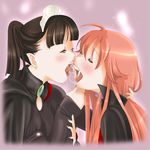  copyright_request long_sleeves multiple_girls saliva saliva_trail vampire yozora yuri 