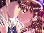  1girl couple game_cg hetero kawata_hisashi kiss leaf ogata_rina white_album 