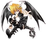  artist_request blonde_hair cosplay dragon dragon_boy dragon_tail dragon_wings duel_monster gothic horns jounouchi_katsuya male_focus monster_boy red-eyes_b._dragon red_eyes smile solo tail thighhighs wings yuu-gi-ou yuu-gi-ou_duel_monsters 