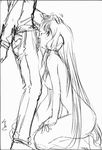  artist_request chii chobits greyscale long_hair monochrome oral sketch solo_focus very_long_hair 