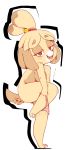  absurd_res animal_crossing anthro blush breasts canid canine canis clothing digital_media_(artwork) domestic_dog female hearlesssoul hi_res isabelle_(animal_crossing) mammal nintendo panties shih_tzu side_boob solo striptease underwear undressing video_games 