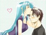  1girl chidori_kaname forehead_kiss full_metal_panic! heart ichijou_tenko kiss lowres sagara_sousuke 