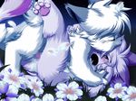  1boy 1girl animal_ears barefoot cat censored claws feet flower flowers furry game_cg grass hetero no_humans nude outdoors outside pawpads paws penis purple_fur pussy sex soles spread_legs straight tail tail_tales tears toes vaginal 