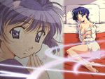  ai_yori_aoshi artist_request bed lingerie no_bra open_clothes open_shirt sakuraba_aoi shirt underwear 