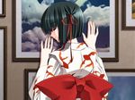  carnelian game_cg japanese_clothes kimono long_sleeves night_demon ribbon ryuujou_mashiro solo 