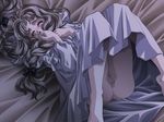  carnelian censored hair_ribbon ichijou_sayoko long_hair long_sleeves mosaic_censoring pussy re_leaf ribbon solo 