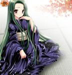  japanese_clothes kimono long_hair long_sleeves namamo_nanase solo suzumiya_haruhi_no_yuuutsu tsuruya very_long_hair yukata 