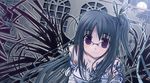  blue_hair copyright_request glasses kazumasa long_hair purple_eyes solo 