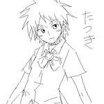  arisawa_tatsuki artist_request bleach greyscale lowres monochrome oekaki school_uniform short_hair solo tomboy translated 