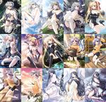  animal_ears bike_shorts black_hair blonde_hair character_request emilia_(vagrants) everyone giselle hat long_hair long_sleeves multiple_girls mye panties purple_hair short_hair silver_hair tail thighhighs twintails underwear vagrants yamamoto_kazue 