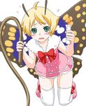  bdsm blonde_hair blush male_focus mary_janes otoko_no_ko shimon shimotsuma shinama shoes solo thighhighs whip wings 