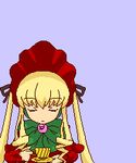 animated animated_gif bangs blonde_hair kumashiro kunkun long_hair long_sleeves lowres rozen_maiden shinku solo 