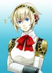  aegis_(persona) android blonde_hair blue_eyes crossed_arms cyborg hairband koaki persona persona_3 robot_joints short_hair smile solo 