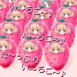  artist_request blonde_hair food fruit hina_ichigo kanaria lowres multiple_girls object_namesake odd_one_out parody rozen_maiden strawberry tarako_kewpie_pasta_sauce 