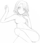  breasts copyright_request greyscale hara_takehito medium_breasts monochrome no_nipples nude short_hair sketch solo 