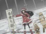  black_hair black_legwear byakudan_kagome long_sleeves minamoto_chikaru multiple_girls natsume_remon pantyhose screencap snow strawberry_panic! subtitled 