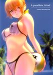  beach bikini cover cover_page day dead_or_alive doujinshi ebina_souichi highres kasumi_(doa) ninja outdoors solo swimsuit volleyball 