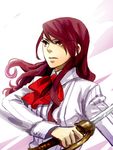  kirijou_mitsuru koaki long_hair long_sleeves persona persona_3 red_hair solo sword weapon 