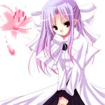  flower half_updo len long_sleeves lowres pointy_ears purple_hair red_eyes rikudou_inuhiko solo tsukihime white_len 