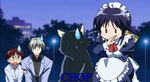  2boys andou_mahoro animated animated_gif chibi chop macro mahoromatic maid misato_suguru multiple_boys ryuuga_tou slash 