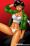  beyond_good_and_evil bottomless covered_nipples crop_top jade_(beyond_good_and_evil) john_joseco midriff panties see-through solo tank_top underwear white_panties 