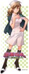  cigarette full_body gakuen_hanafuda_gouka_kenran glasses hands_on_hips hat high_heels kerorin kneehighs nurse nurse_cap shoes socks solo standing yasato_rumi 