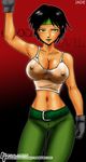  artist_request beyond_good_and_evil black_hair breasts cleavage covered_nipples green_eyes jade_(beyond_good_and_evil) large_breasts nipples see-through solo 