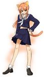 animal_ears cat_ears hasegawa_chisame long_sleeves mahou_sensei_negima! school_uniform solo tail takano_saki 