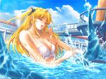  bikini blonde_hair blue_eyes dolphin game_cg honami_yui long_hair min-naraken non-web_source playing see_in_ao smile solo swimsuit twintails water 