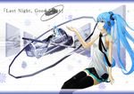  blue_eyes blue_hair hatsune_miku thigh-highs tie vocaloid white zettai_ryouiki 