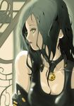  1girl bare_shoulders black_hair breasts choker cleavage female green_eyes inugami_mokekiyo laura_kinney long_hair marvel solo x-23 x-men 